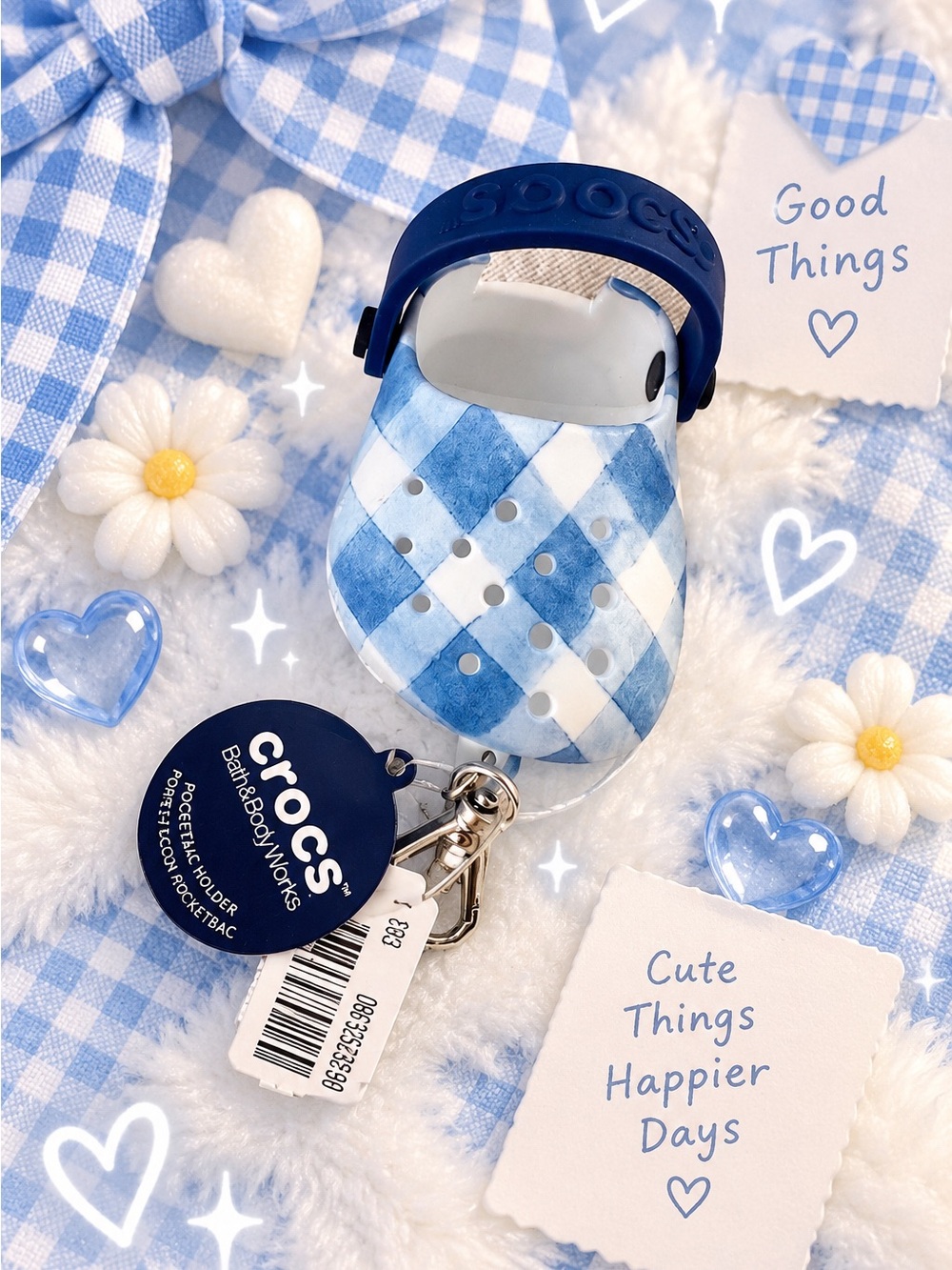 - New Bath and Body Works GINGHAM CROCS pocketbac holder collectible